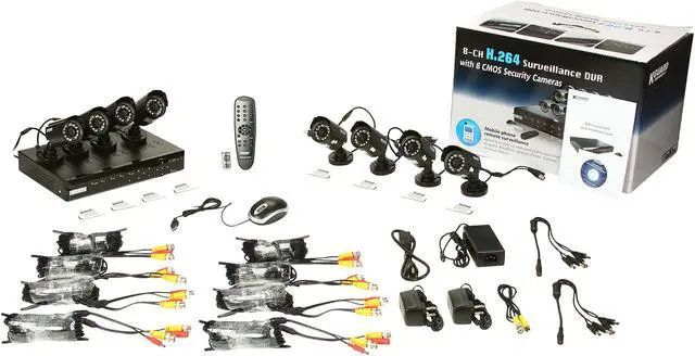 Alt view image 11 of 11 - KGuard CA108-C03-500G 8 Ch DVR + 8 CMOS, 420 TVL, Bullet Cameras + 500GB HDD, Surveillance Kit Solution