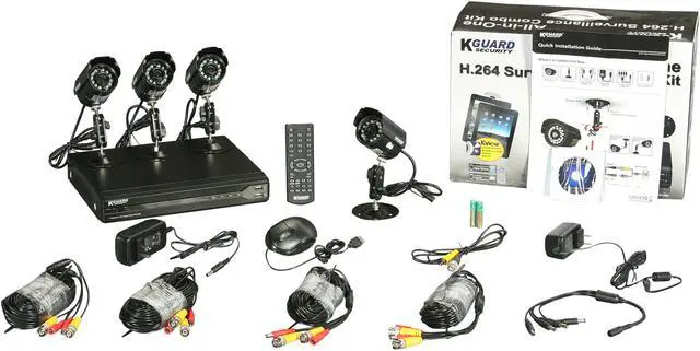 Alt view image 11 of 11 - KGuard OT401-4CW134M-500G 4 Channel+4 Camera CMOS DVR w/ 500GB HDD Kview Remote Web / Mobile Phone / Tablet Access