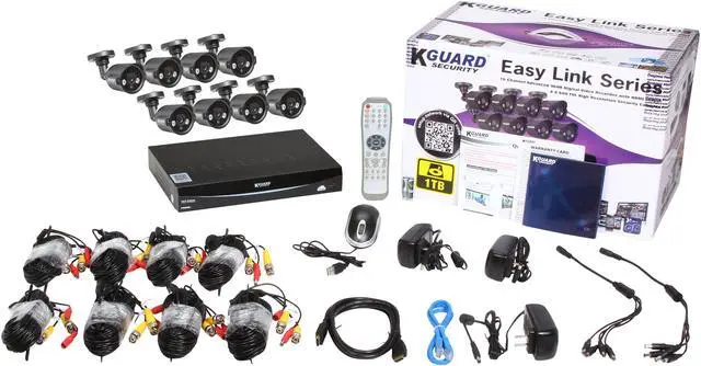 Alt view image 12 of 12 - KGuard EL1621-8HW212B-1T 16 Channel H.264 Level Surveillance DVR Kit