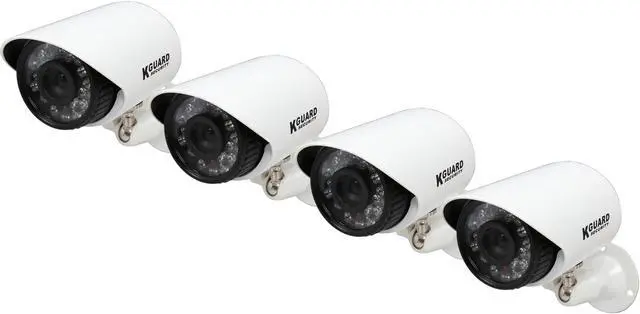 Alt view image 4 of 9 - KGuard HW227APK4 600TVL Day/Night Weatherproof Outdoor Surveillance Camera Kit - 4 Pack