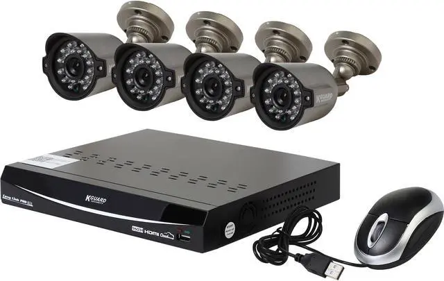 Main image of KGuard EL822-CKT005-500GB 8 Channel H.264 Level 960H DVR w/QR Code Easy Setup, Support Cloud Service-Dropbox, 4 x800TVL Day/Night Camera