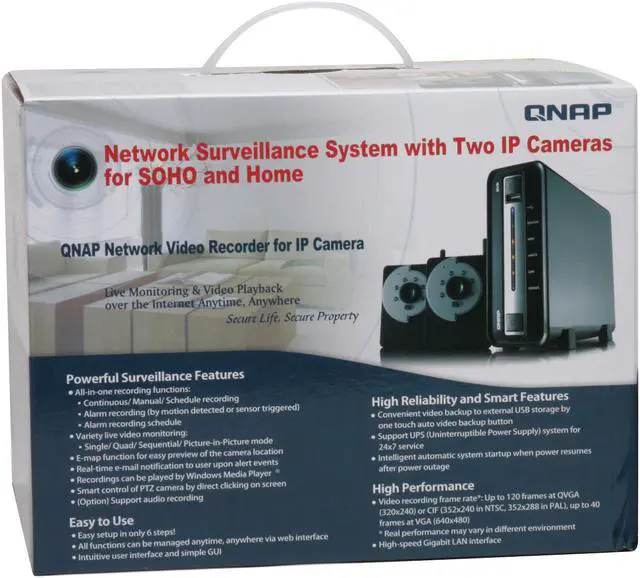Alt view image 15 of 15 - QNAP NVR-1012 Network Surveillance System with Two IP Cameras for SOHO and Home