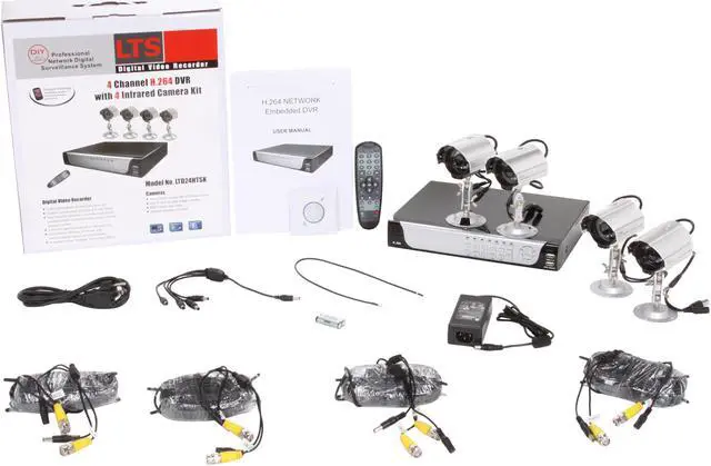 Alt view image 7 of 7 - LTS 4 Camera+4 Channel 320GB DVR with Web/Mobile Phone/iPhone Access (LTD24HTSK)