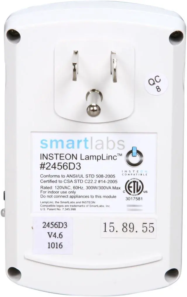 Alt view image 2 of 4 - SmartLabs 2456D3 LampLinc - INSTEON Plug-In Lamp Dimmer Module, 3-Pin