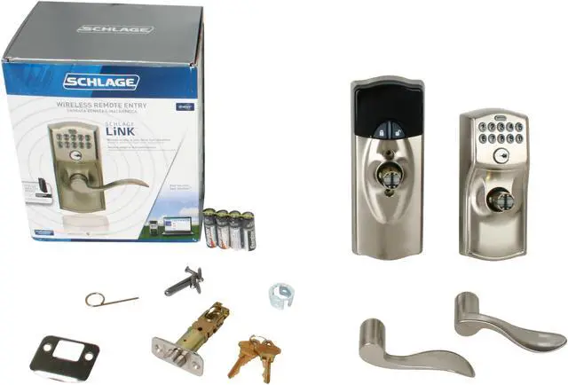 Alt view image 4 of 4 - Schlage FE599 CAM 619 ACC Wireless Keypad Lever Satin Nickel