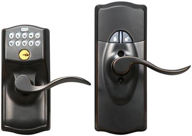 Main image of Schlage FE599 CAM 716 ACC Wireless Keypad Lever Aged Bronze