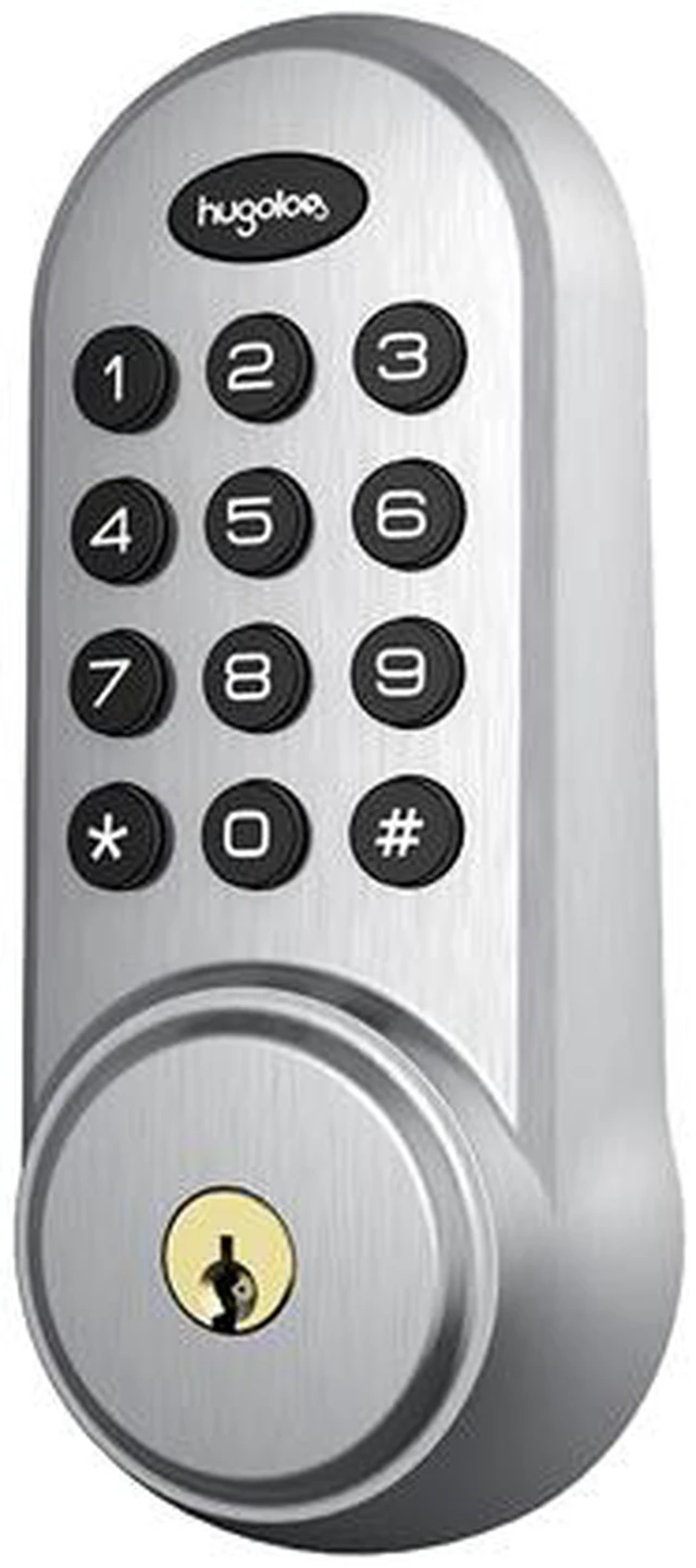 Hugalog Lock Hugolog HU01 Digital Deadbolt - Satin Nickel - Newegg.com