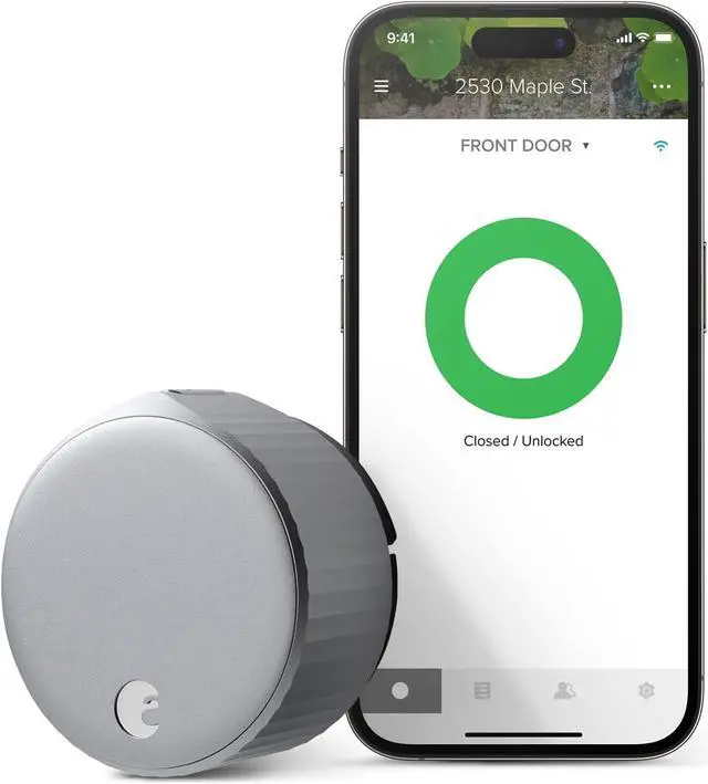 Main image of August Home, Wi-Fi Smart Lock (4th Generation)– Fits Your Existing Deadbolt in Minutes, Silver