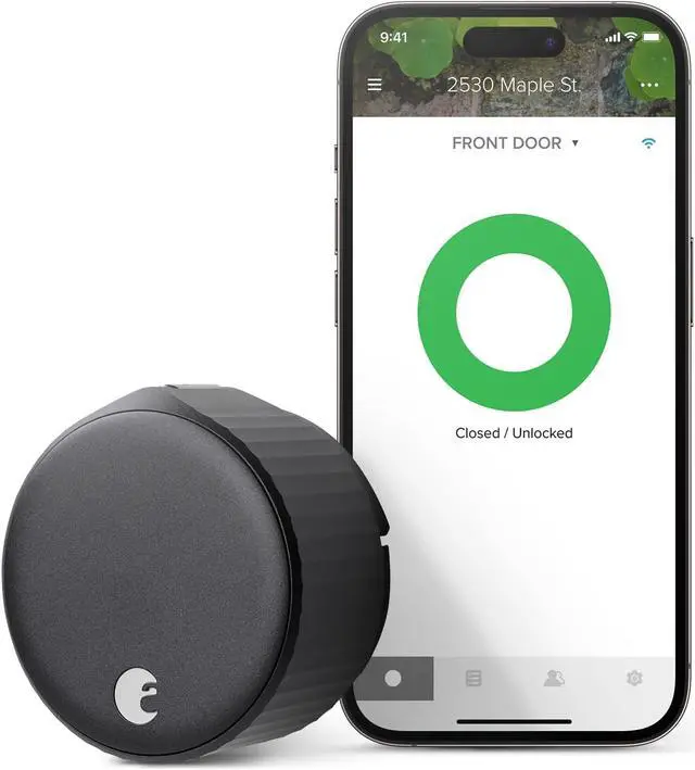 Main image of August Home, Wi-Fi Smart Lock (4th Generation) – Fits Your Existing Deadbolt in Minutes, Matte Black