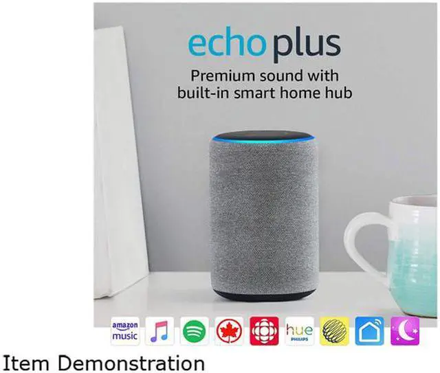 Alt view image 2 of 5 - Amazon 53-010620 Echo Plus (2nd Gen) - Premium Sound with Built-in Smart Home Hub - Heather Gray