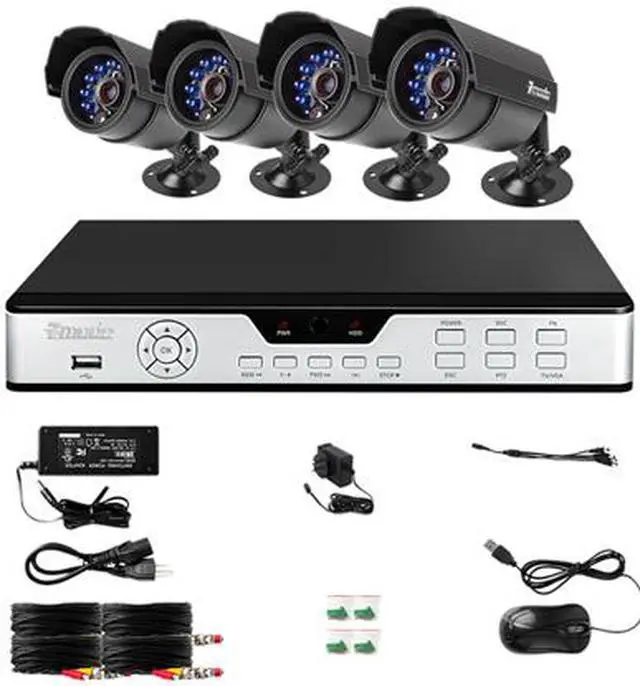 Alt view image 7 of 7 - Zmodo PKD-DK4216 4CH 960H DVR w/ 4 x 600TVL Day/Night Outdoor Cameras 3G Mobile Access Surveillance Kit