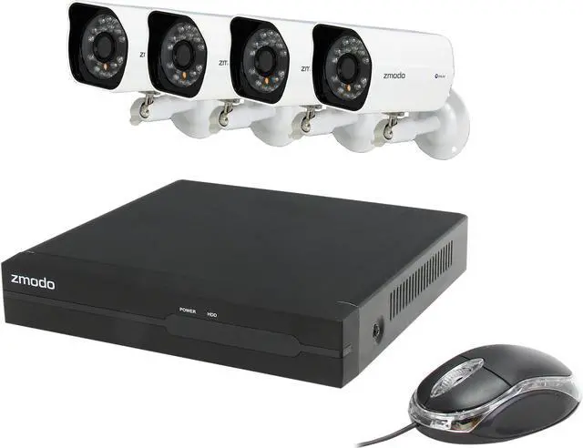 Main image of Zmodo ZP-KE1H04-S-1TB 4CH NVR + 4 HD 720P Day / Night Outdoor sPoE IP Camera w/ 1 TB HDD Smartphone Scan QR Code Quick Remote Access