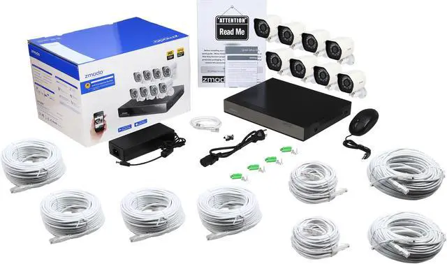 Alt view image 11 of 11 - Zmodo ZM-SS718-1TB 8 CH NVR + 8 HD 720P Day/Night Outdoor sPoE IP Camera w/ 1TB HDD Smartphone Scan QR Code Quick Remote Access