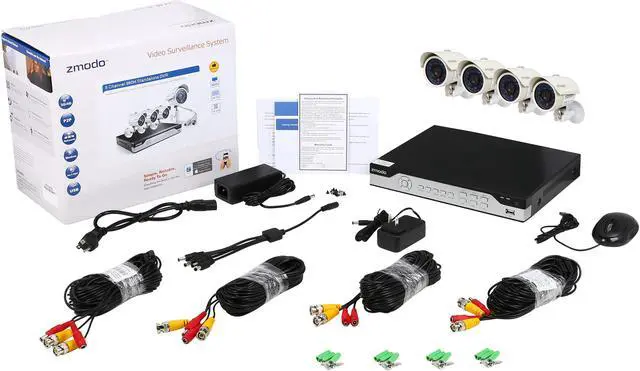 Alt view image 9 of 9 - Zmodo KHI8-YARUZ4ZN 8 Channel H.264, 960H DVR Security System with 4 x 700TVL Night Vision w/IR Cut Outdoor Cameras (No HDD)