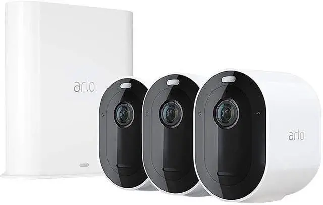 Main image of Arlo Pro 3 - Wire-Free Security 3 Camera System, 2K Resolution with HDR, 160° View, Indoor/Outdoor, Color Night Vision, Spotlight, 2-Way Audio, Rechargeable Battery, Siren (VMS4340P)