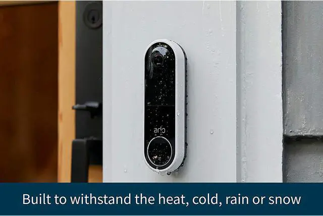 Alt view image 4 of 6 - Arlo Essential Wire-Free Video Doorbell - HD Video, 180° View, Night Vision, 2 Way Audio, Direct to Wi-Fi No Hub Needed, Wire Free or Wired, White - AVD2001