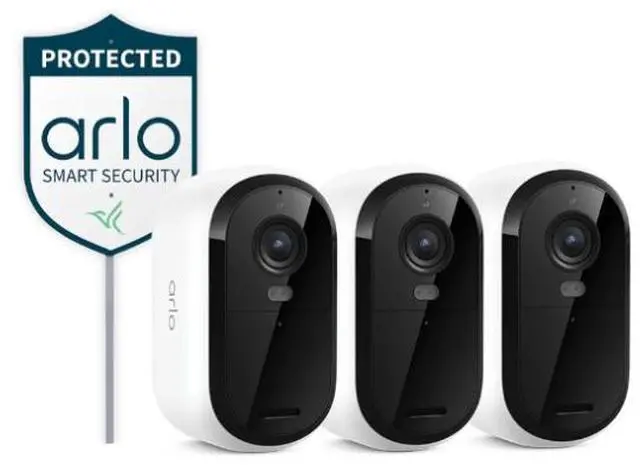 Main image of Arlo Essential 2K Outdoor Camera (3rd Generation) - White - 3 pack - VMK3380-100NAS