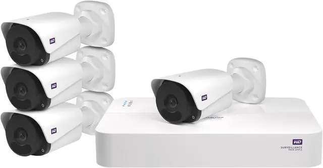 Main image of WD ReadyView Surveillance System, 8-Channel, 4 Cameras Included, 2TB HDD Pre-Installed, 2MP Resolution - WDBULT0020HWT-HESN