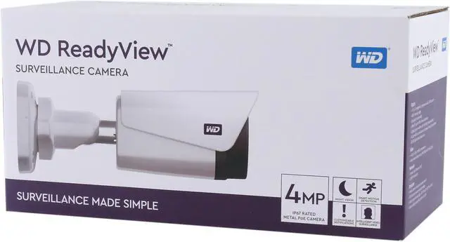 Alt view image 5 of 5 - WD ReadyView 4MP Surveillance Camera, IP67-rated, ONVIF-compliant, PoE, with Intelligent Video Surveillance (IVS) Features - WDBWGK0000NWT-HESN