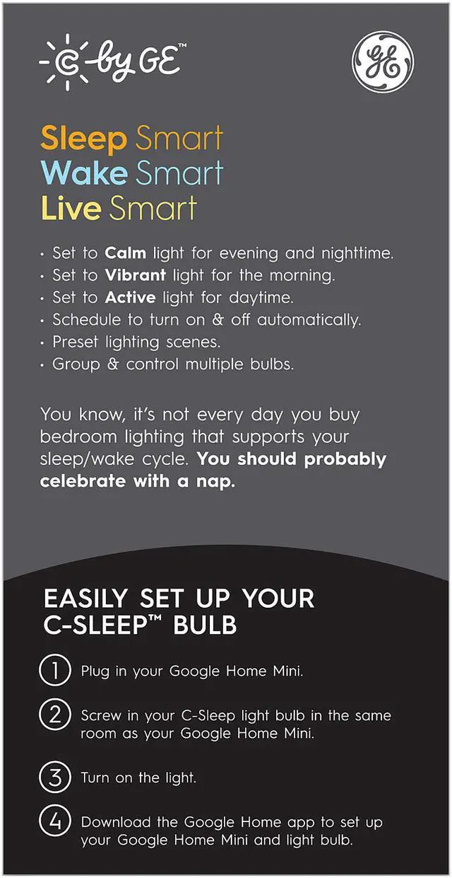 Alt view image 3 of 3 - C by GE Bluetooth Smart LED Light Bulb with Google Assistant/Alexa/HomeKit, Adjustable White 93096307