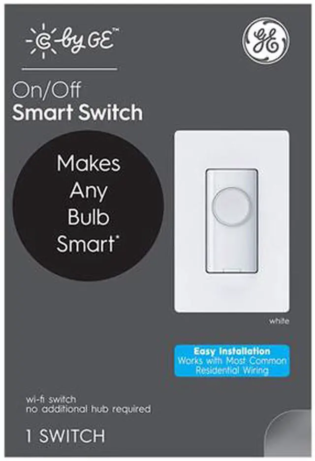 Alt view image 3 of 4 - C by GE On/Off 3-Wire Smart Switch Button Style, 1 Pack White - Wi-Fi, Works with Alexa and Google Assistant Without a Hub, No Neutral Wire Required, Single-Pole/3-Way Replacement