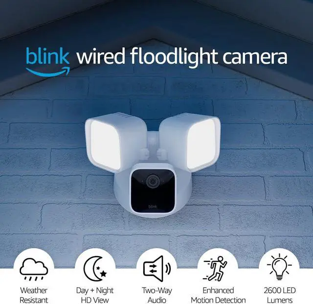 Alt view image 2 of 4 - Blink Outdoor Wired 1080p Security Camera with Floodlight - White B0B5VLCL1N
