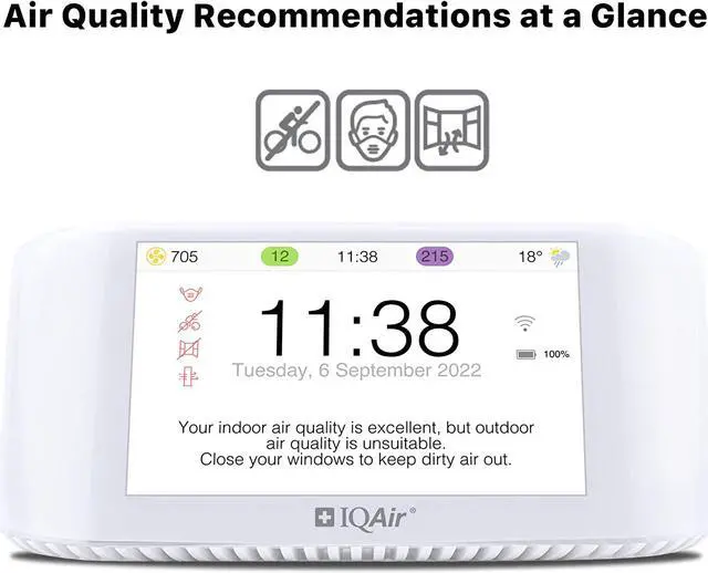 Alt view image 6 of 8 - IQAir [AirVisual Pro Air Quality Monitor] Indoor Air Quality [PM2.5, CO2, AQI, Temperature, Humidity] Real-Time Air Quality & Forecasting, Historic Data, IFTTT