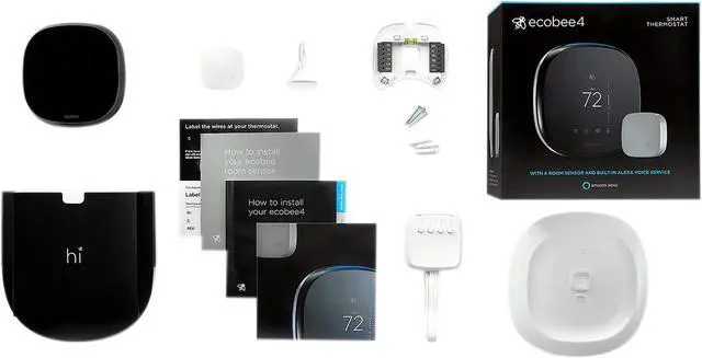 Alt view image 7 of 8 - Ecobee4 Wi-Fi Thermostat w/ Room Sensor and Built-In Alexa Voice Service (EB-STATE4-01)