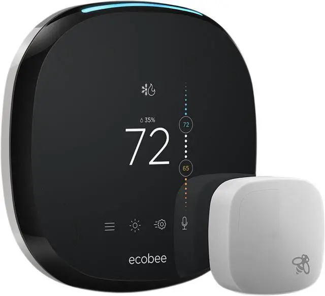 Alt view image 2 of 8 - Ecobee4 Wi-Fi Thermostat w/ Room Sensor and Built-In Alexa Voice Service (EB-STATE4-01)