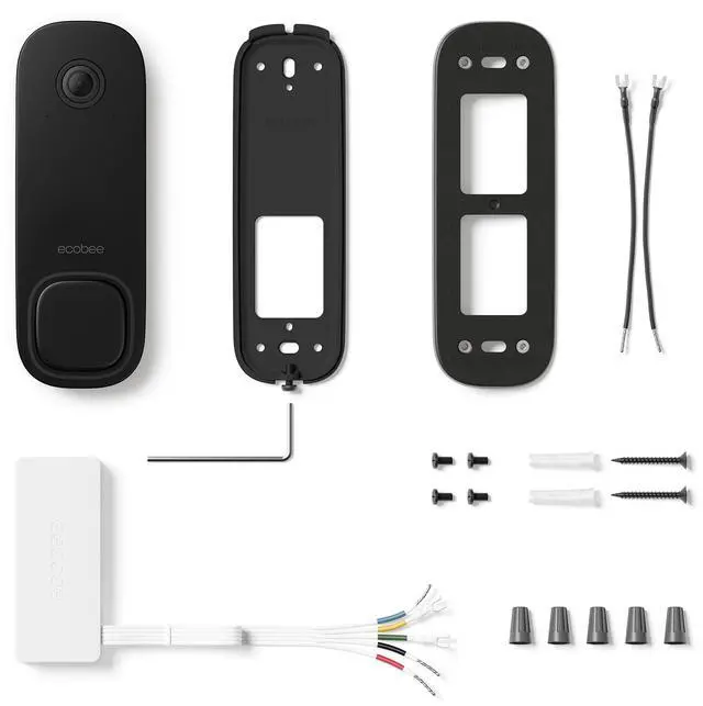 Alt view image 9 of 10 - Ecobee Smart Video Doorbell Camera (Wired) - with Industry Leading  HD Camera, Smart Security, Night Vision, Person and Package Sensors,  2-Way Talk, and Video & Snapshot Recording, Black