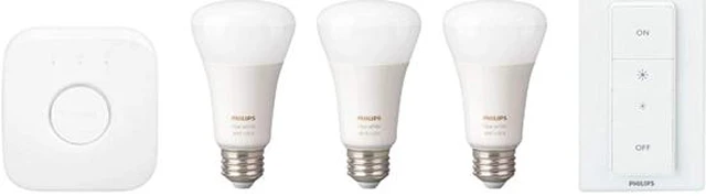 Alt view image 3 of 15 - Philips Hue PHI-541789 White & Color Ambiance LED Starter Kit (3-Pack) - Multicolor with Bridge and Dimmer