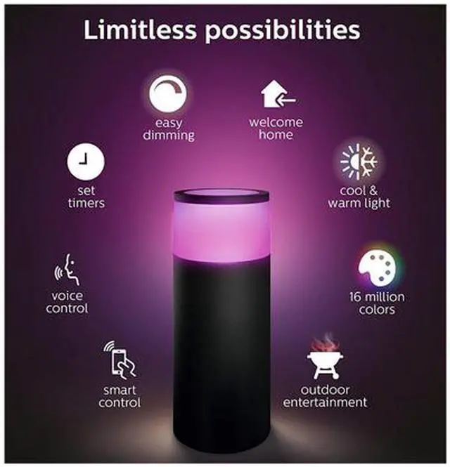 Alt view image 3 of 9 - Philips Hue 802090 Calla Outdoor Bollard