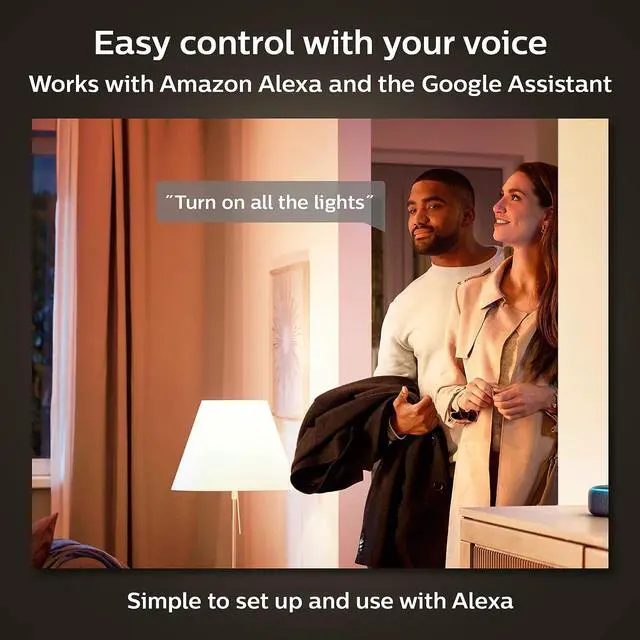 Alt view image 6 of 8 - Philips Hue A19 - E26 smart bulb - 60 W, White (4-pack)