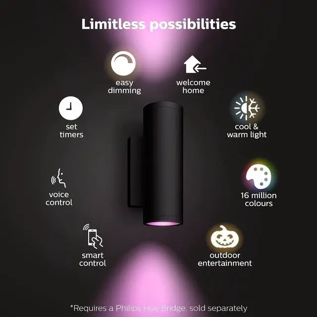 Alt view image 4 of 6 - Philips Hue 1746330V7 Appear Outdoor Wall Light