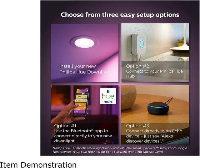 Alt view image 6 of 8 - Philips Hue White & Color Ambiance Smart Retrofit Recessed Downlight 5/6", Bluetooth & Zigbee Compatible (Hue Hub Optional), Smart Ceiling Lighting