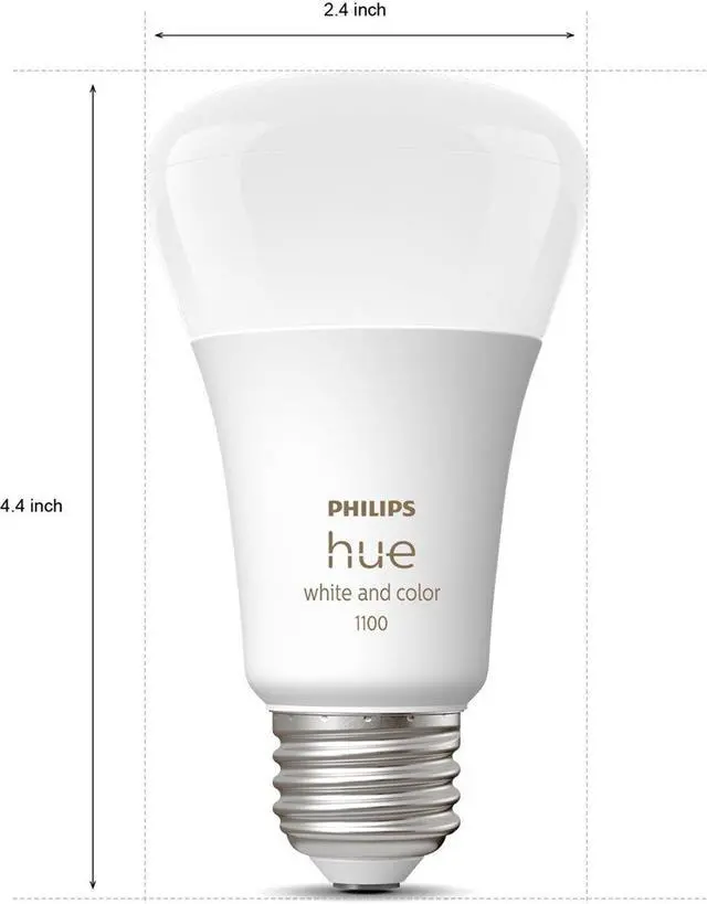 Alt view image 4 of 6 - Philips Hue A19 LED Color Smart Bulb Starter Kit (75W 2021 Version), Compatible with Alexa, Apple HomeKit & Google Assistant, White and Color Ambiance (16 Million Colors), 4 Bulbs