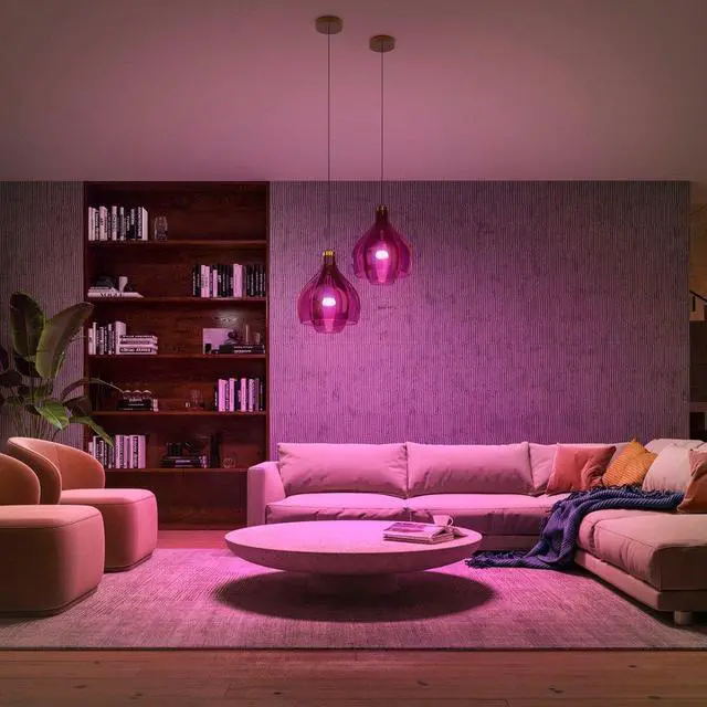 Alt view image 5 of 6 - Philips Hue A19 LED Color Smart Bulb Starter Kit (75W 2021 Version), Compatible with Alexa, Apple HomeKit & Google Assistant, White and Color Ambiance (16 Million Colors), 4 Bulbs