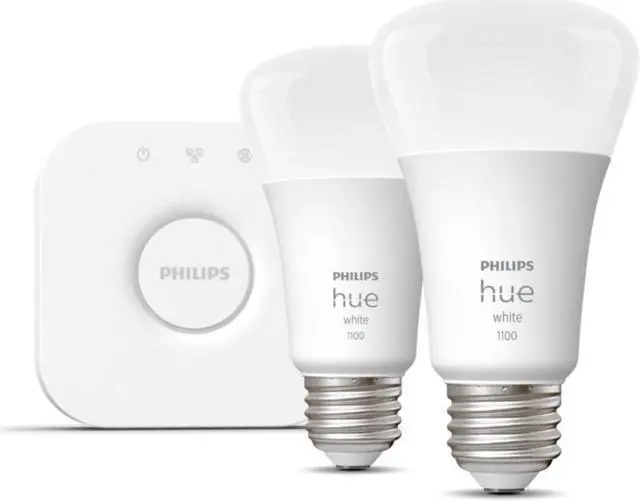 Alt view image 2 of 5 - Philips Hue 563080 Starter Kit, E26 10.5W A19 Bluetooth 2-pack Smart Bulb