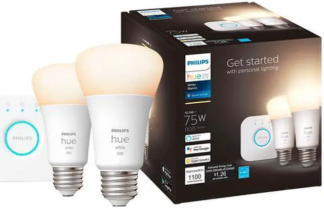 Alt view image 3 of 5 - Philips Hue 563080 Starter Kit, E26 10.5W A19 Bluetooth 2-pack Smart Bulb