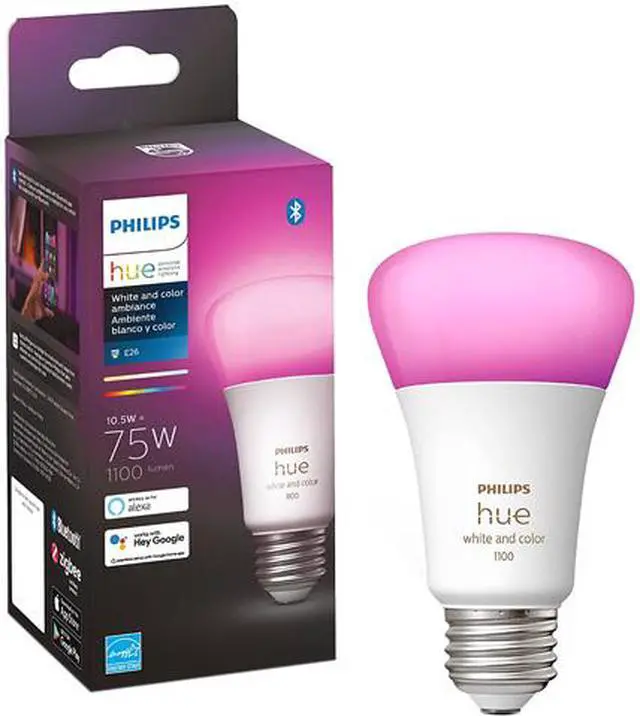Alt view image 6 of 7 - Philips Hue 563254 10.5W A19 E26 Bluetooth Smart Bulb, 1-pack