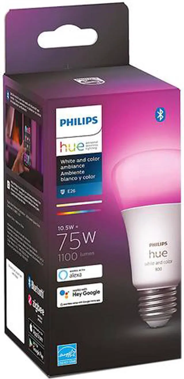 Alt view image 7 of 7 - Philips Hue 563254 10.5W A19 E26 Bluetooth Smart Bulb, 1-pack
