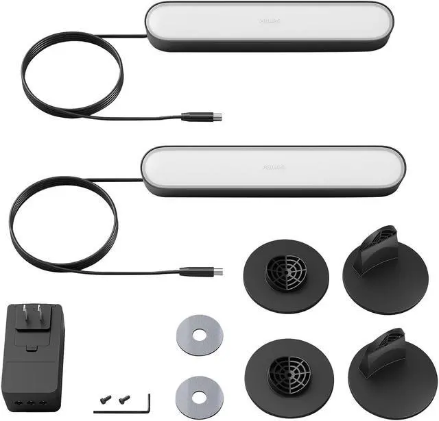 Alt view image 5 of 13 - Philips Hue Play White & Color Ambiance Smart LED Bar Light (2-Pack) + Hue Bridge Bundle (7820230U7-KIT)
