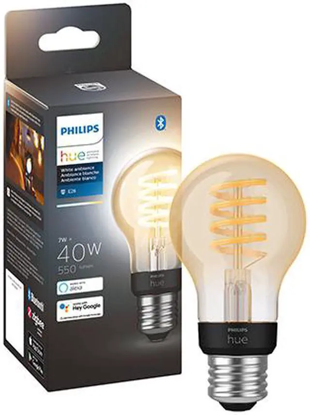 Alt view image 3 of 7 - Philips Hue 563577 1-pack 7W A19 E26 Filament Standard Bulb