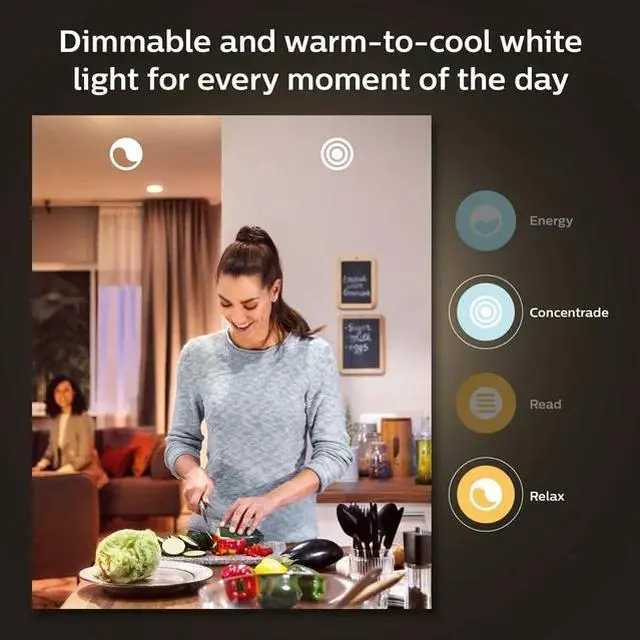 Alt view image 6 of 10 - Philips Hue A19 LED Smart Light Bulb - White and Color Ambiance - 60W Indoor Light Bulb - Control with Hue App - Works with Alexa, Google Assistant and Apple Homekit - 3 Pack
