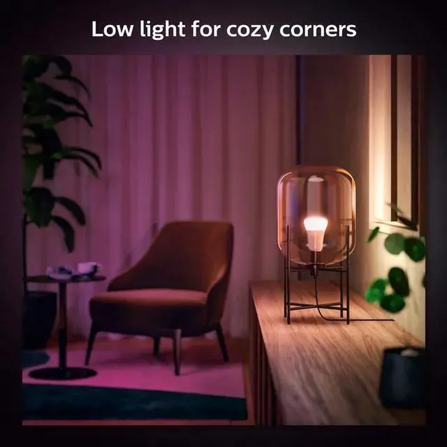 Alt view image 7 of 10 - Philips Hue A19 LED Smart Light Bulb - White and Color Ambiance - 60W Indoor Light Bulb - Control with Hue App - Works with Alexa, Google Assistant and Apple Homekit - 3 Pack