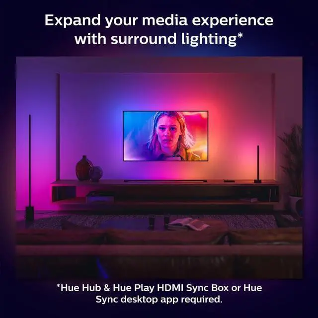 Alt view image 4 of 8 - Philips Hue 569095 Gradient Signe Table Lamp, Compatible with Alexa, Apple HomeKit and Google Assistant, Black