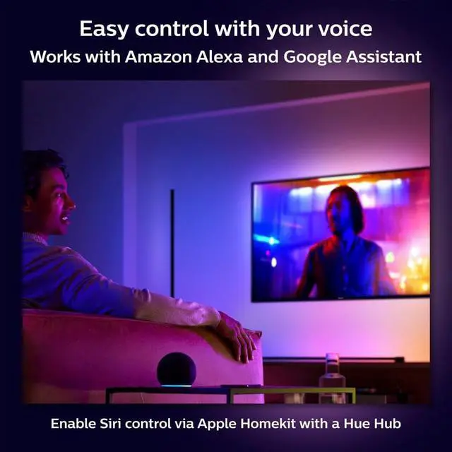 Alt view image 3 of 8 - Philips Hue 569095 Gradient Signe Table Lamp, Compatible with Alexa, Apple HomeKit and Google Assistant, Black