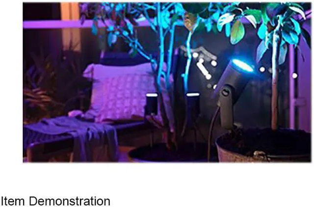 Alt view image 5 of 8 - Philips Hue Lily White & Color Outdoor Spot Light Base kit, 3 Spot Lights with Power Supply + Mount, Black (New) & Outdoor Low Voltage Extension Cable for Calla, Econic and Lily Outdoor Lights, 16ft