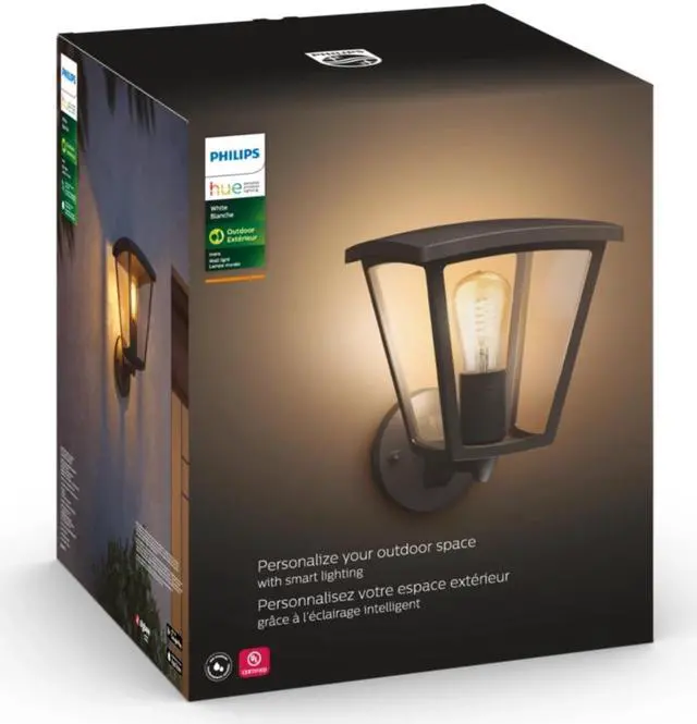 PHILIPS HUE Inara Applique murale d'extérieur (noir) Lumière blanche