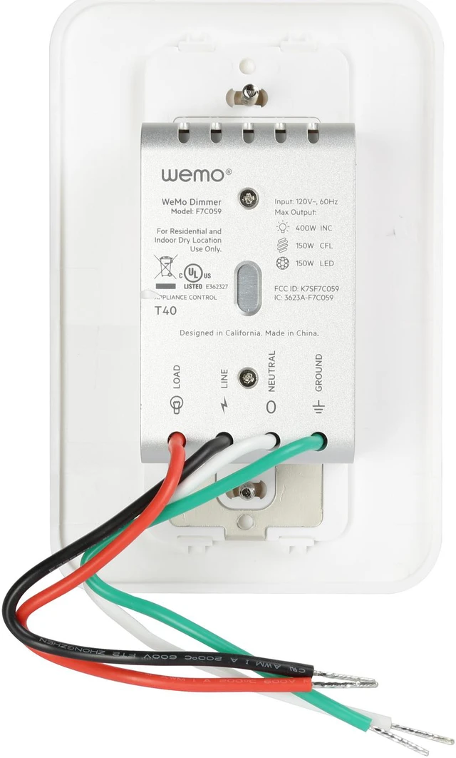 Alt view image 4 of 6 - Wemo Wi-Fi Smart Dimmer Light Switch, Works with Google Home and Echo Alexa